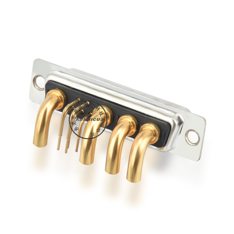 derékszögű nagy teljesítményű hüvely 9w4 d-sub csatlakozó PCB-hez